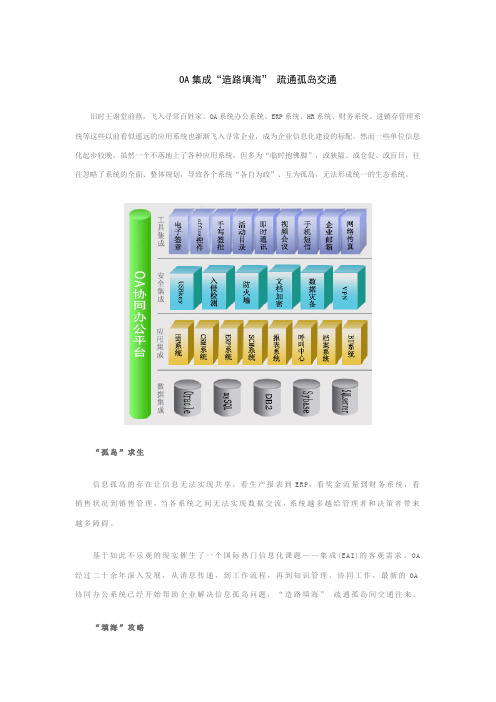 OA集成“造路填海” 疏通孤岛交通