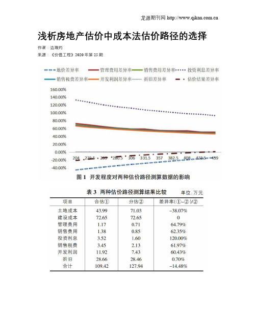 浅析房地产估价中成本法估价路径的选择