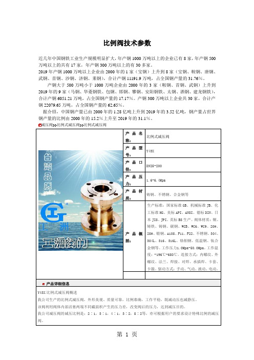 比例阀技术参数共11页文档