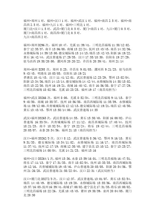 9.26昌福线动车时刻表,车次,停站