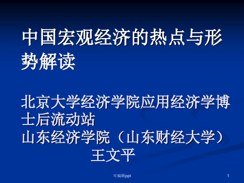 中国宏观经济的热点与形势解读