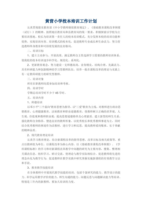 2013年小学校本培训工作计划