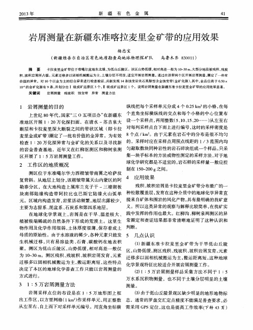 岩屑测量在新疆东准喀拉麦里金矿带的应用效果