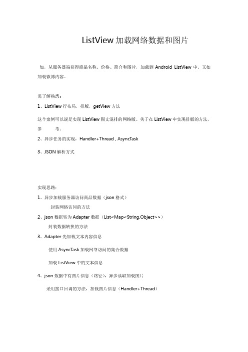 ListView加载网络数据和图片