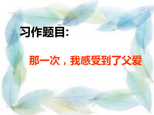 习作：那一次,我感受到了父爱