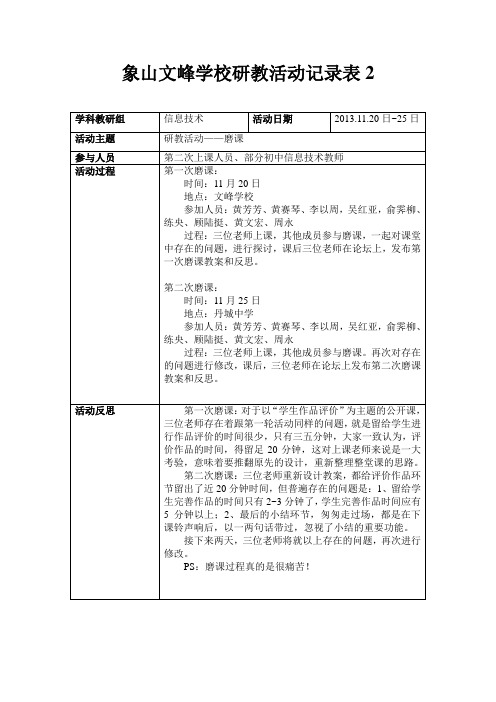 活动记录表4