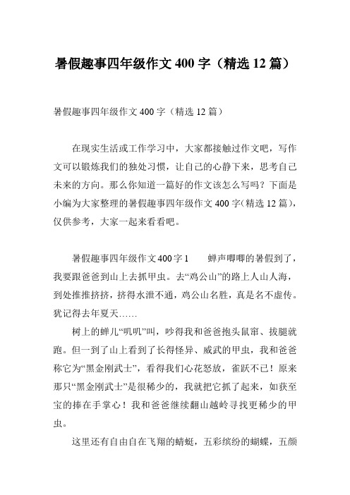暑假趣事四年级作文400字(精选12篇)