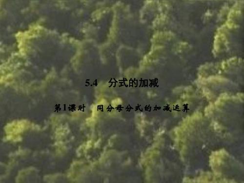 浙教版七年级下册5.4 第1课时 同分母分式的加减运算(共6张PPT)