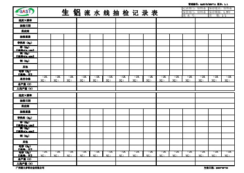 抽检记录表格