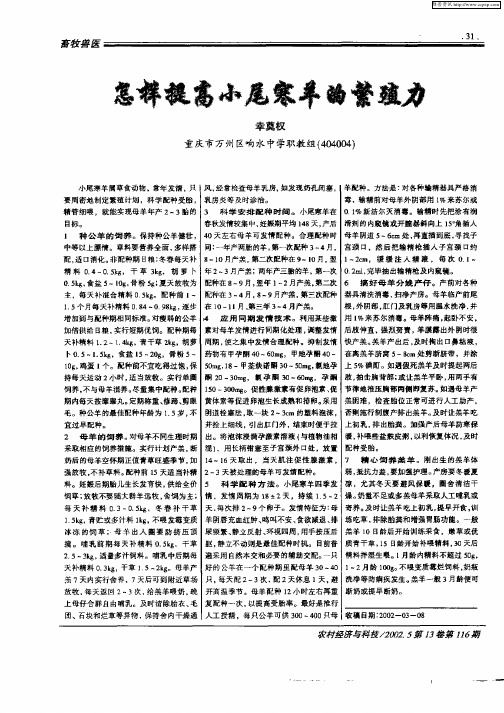 怎样提高小尾寒羊的繁殖力