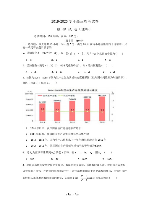 2019-2020 学年高三理科周考试卷