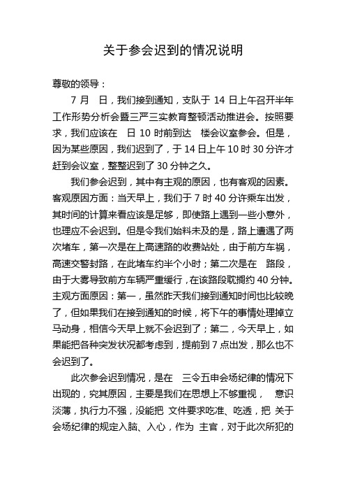 关于参会迟到的情况说明111