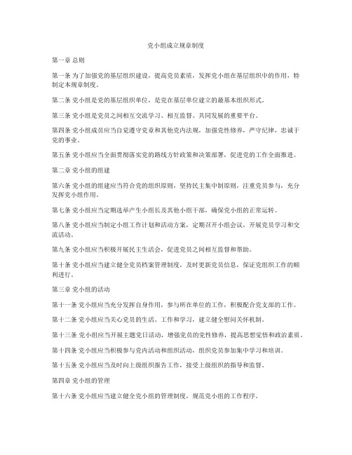 党小组成立规章制度