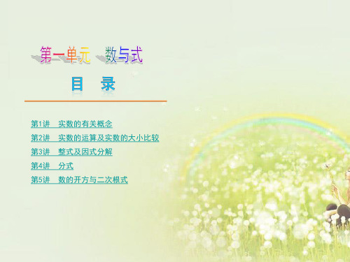 湖南省中考数学复习方案 第1单元 数与式(新课标)课件 湘教版