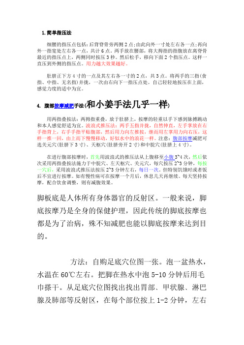 各部位减肥穴位