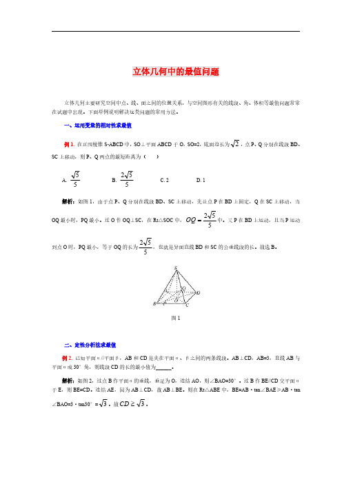 立体几何中的最值与动态问题