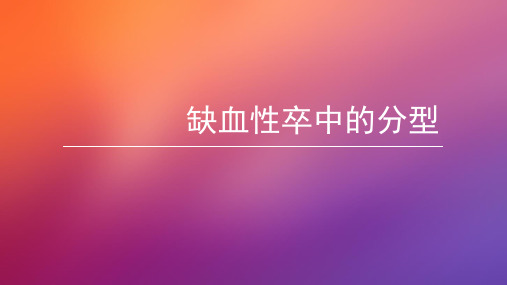 缺血性卒中的分型ppt课件