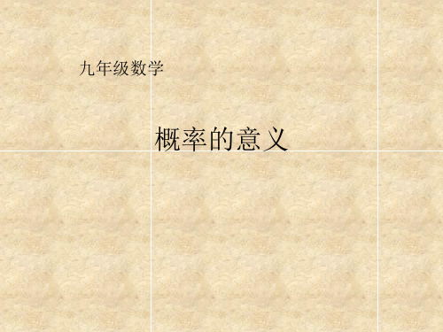 华东师大版数学九年级上册概率的意义教学课件