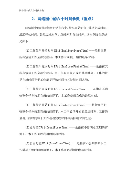 网络图中的六个时间参数