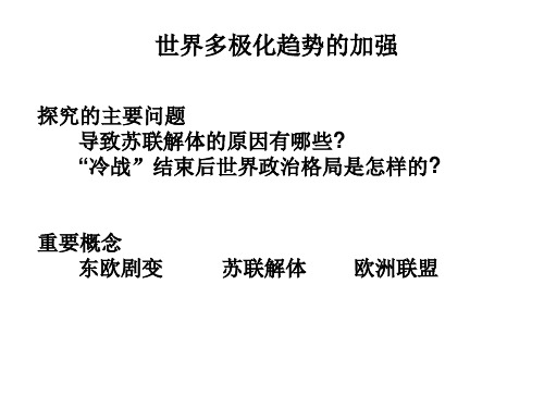 世界多极化趋势的加强