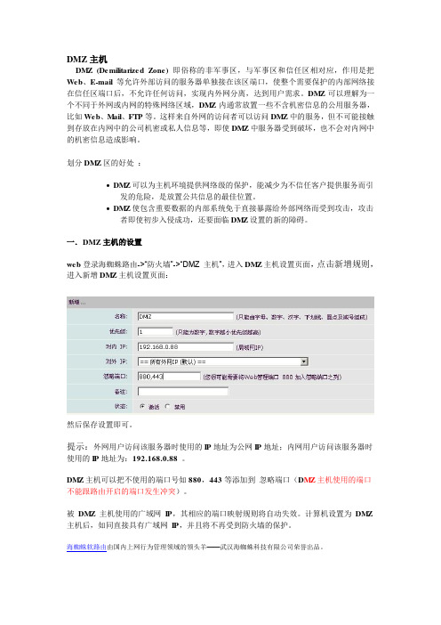 海蜘蛛软路由DMZ主机