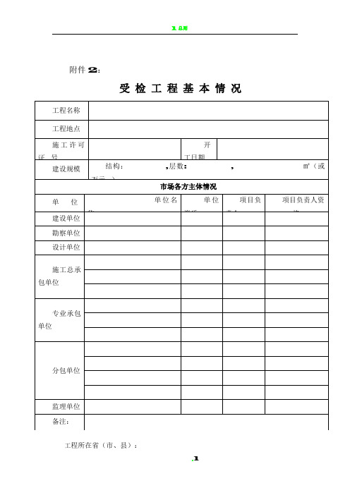 建筑施工市场行为检查表