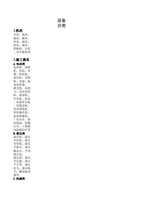 设备分类