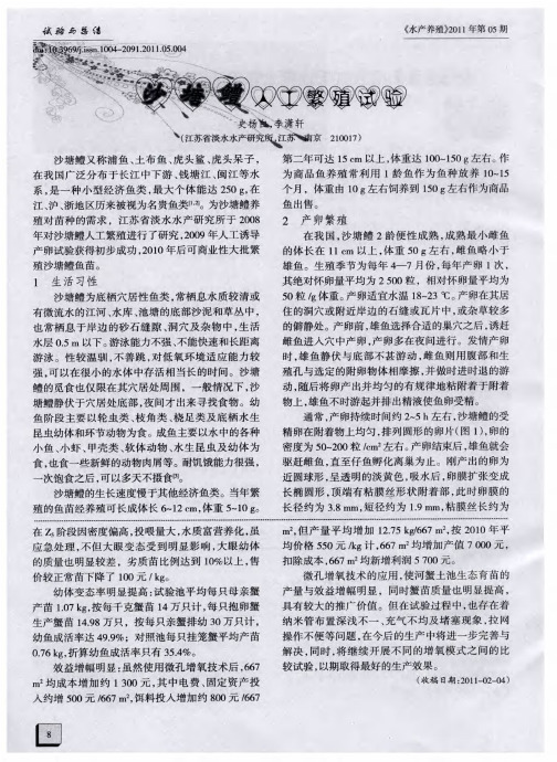 沙塘鳢人工繁殖试验