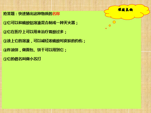 碳酸钠和碳酸氢钠的性质PPT课件