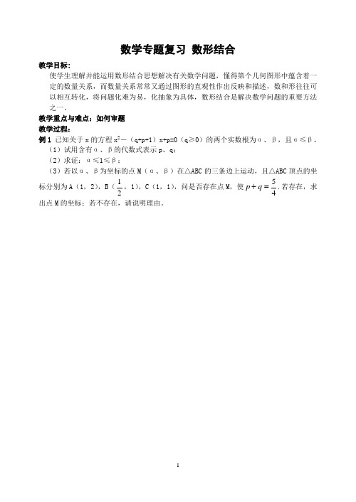 初中数学专题复习数形结合