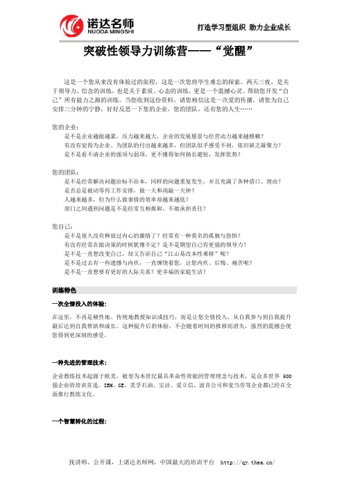 头脑风暴：高效会议管理技巧突破性领导力训练营——“觉醒”