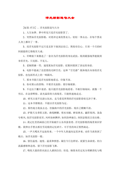 浮光掠影造句大全
