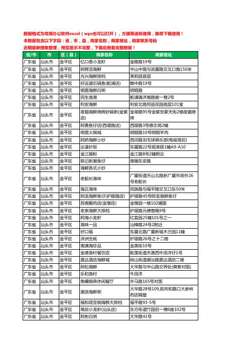 2020新版广东省汕头市金平区海鲜工商企业公司商家名录名单黄页联系电话号码地址大全122家