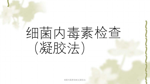 细菌内毒素检查法(凝胶法)ppt课件