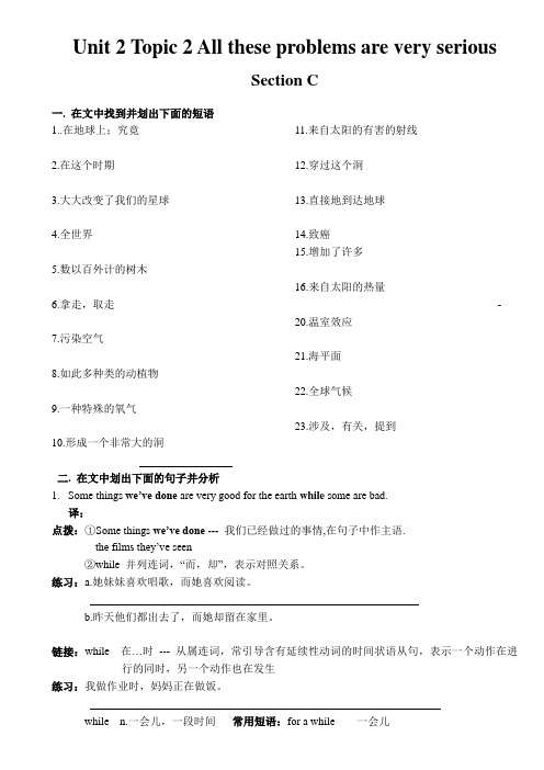 仁爱九年级英语 unit2 topic2 Section C、D