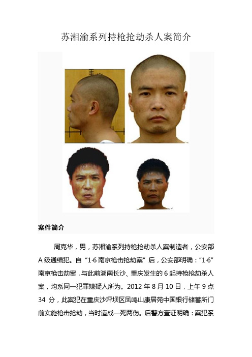 苏湘渝系列持枪抢劫杀人案简介