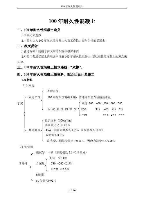100年耐久性混凝土
