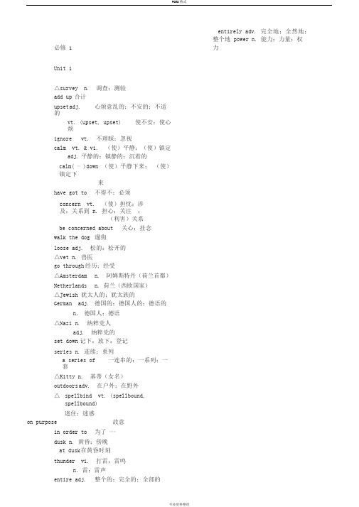 人教版高中英语单词表(超强完整版)