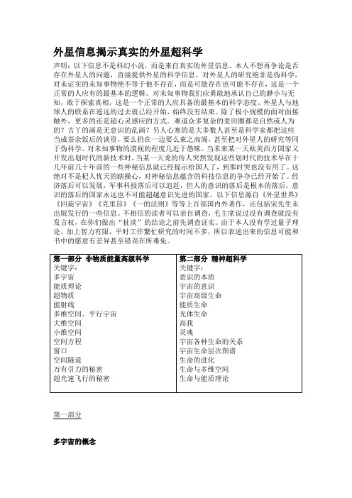外星信息揭示真实的外星超科学