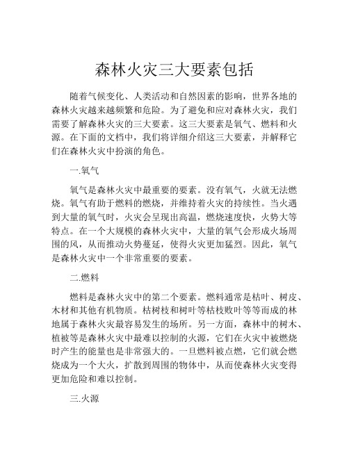 森林火灾三大要素包括