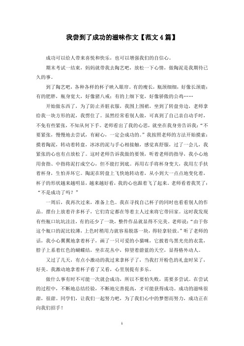 精选我尝到了成功的滋味作文【范文4篇】