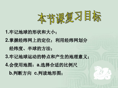 七年级地理上册-第一章地球和地图复习课件-人教新课标版