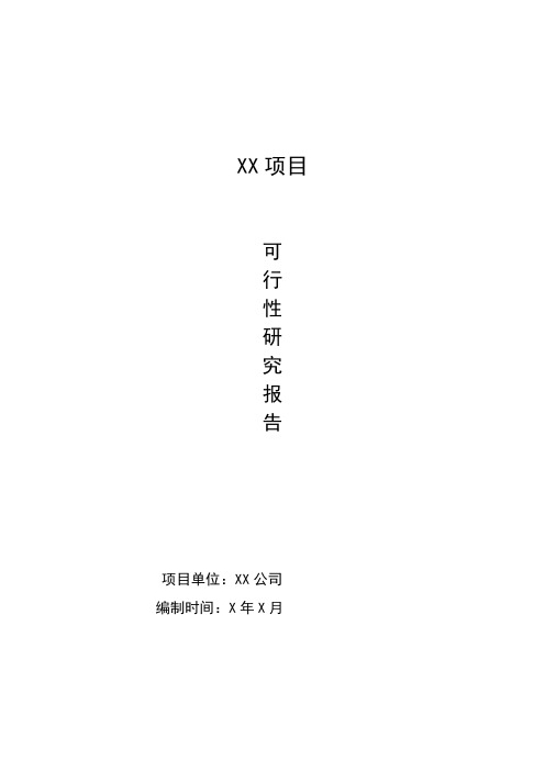 XX公司XX项目可行性研究报告模板(精华完整版)