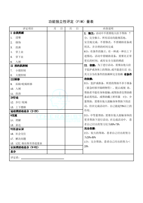 功能独立性评定