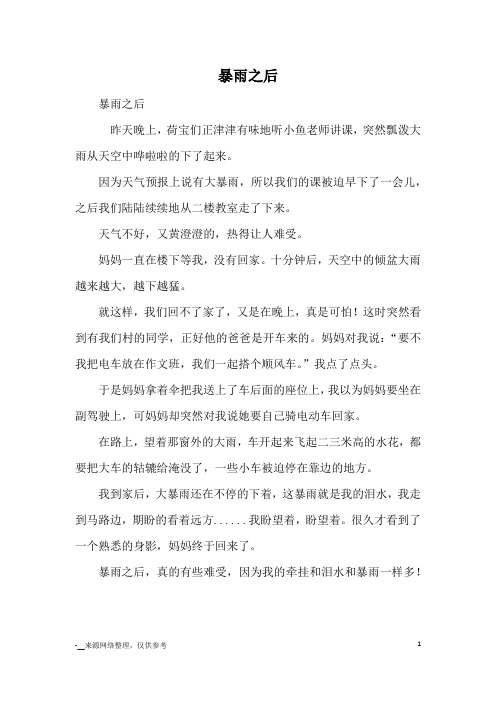 暴雨之后_优秀作文