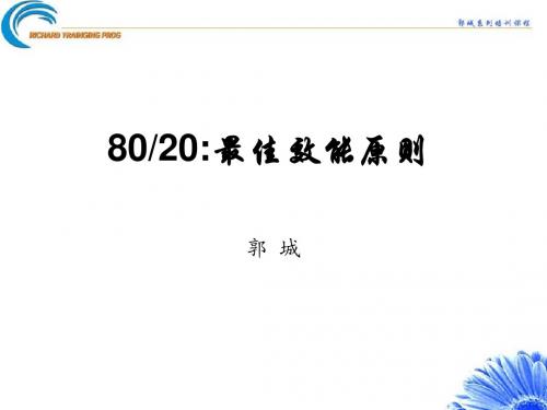 80-20最佳效能原则
