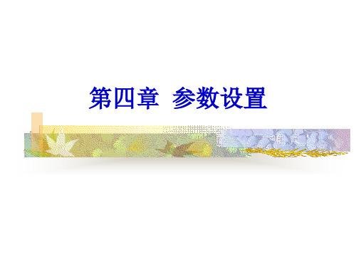 第四章 参数设置
