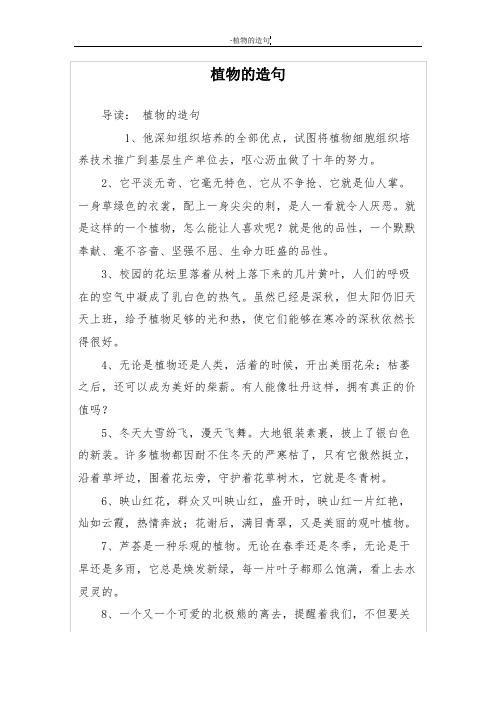 植物的造句