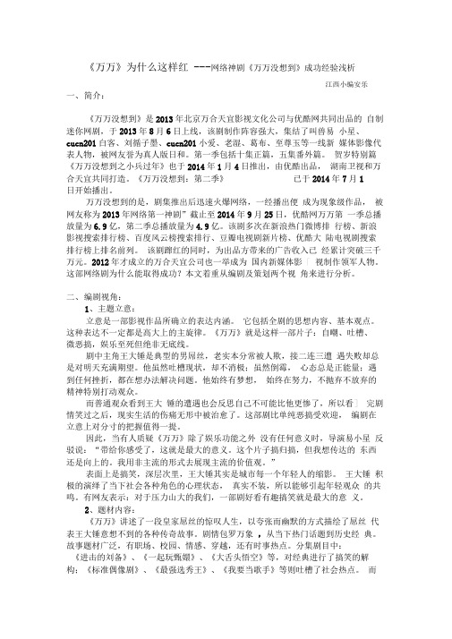 网络神剧《万万没想到》成功经验分析(1)