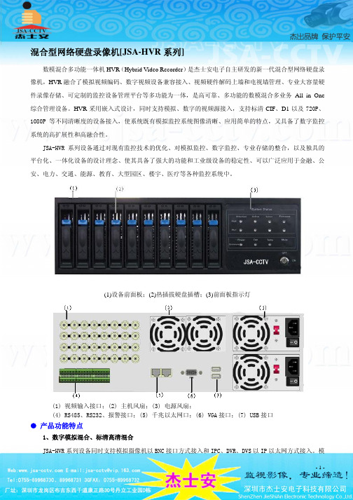 混合型网络硬盘录像机[JSA-HVR系列]